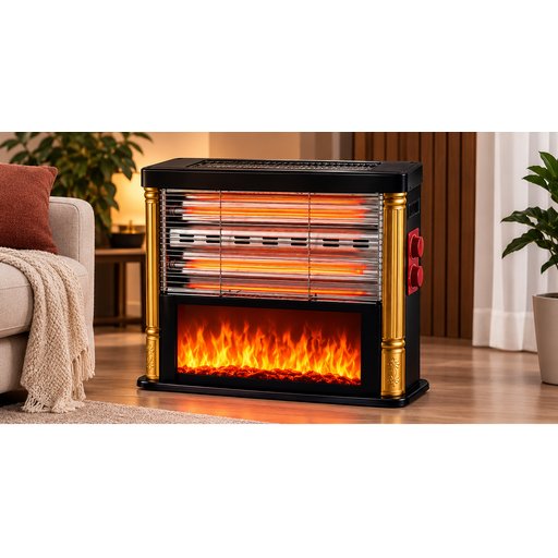 مدفأة كهربائية ديكور مع شاشة لهب Bosch Electric Heater with Flame Effect