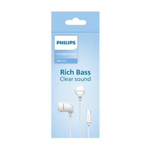سماعة أذن سلكية فيليبس داخل الأذن بمنفذ تايب سي Philips 2000 Series In-Ear Wired Headphones with USB-C Plug