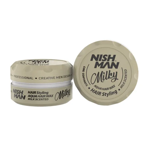 نيشمان شمع الشعر المائي برائحة الحليب Nish Man Aqua Hair Wax - Milk Scented
