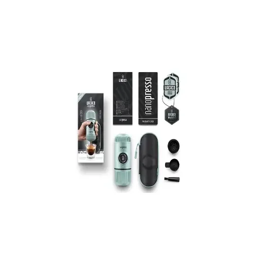 ماكينة قهوة نانوبريسو – أزرق ثلجي مع حقيبة Nanopresso Arctic Blue with Case