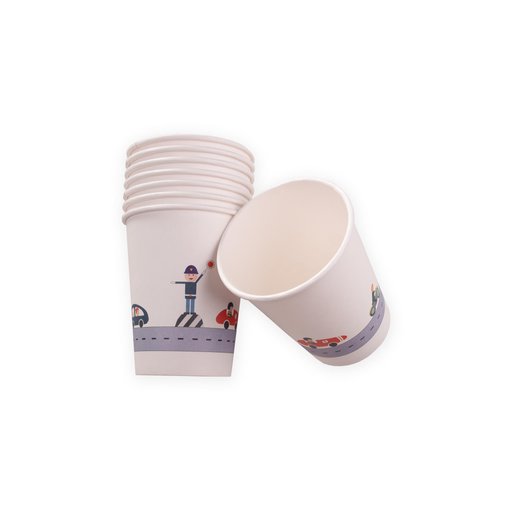أكواب ورقية 8 قطع بتصميم حركة المرور 8-Pack Traffic Design Paper Cups