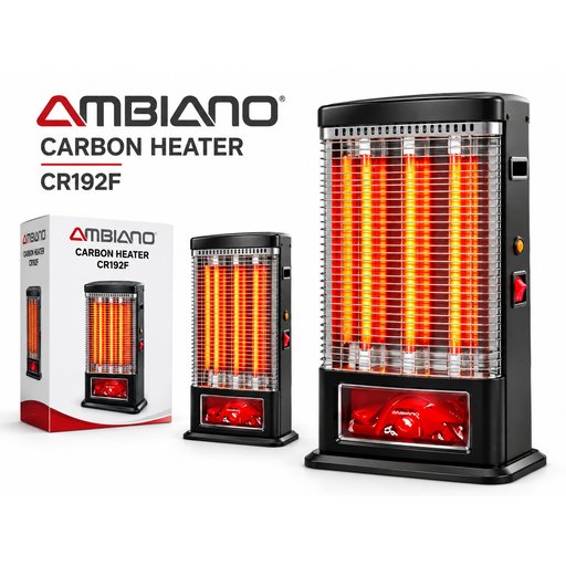 دفاية AMBIANO منظر فحم مع 4 شمعات كاربونية AMBIANO CARBON HEATER