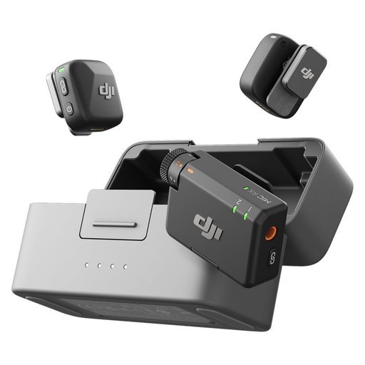 ميكروفون لاسلكي دي جي آي مايك ميني (2 مرسل + 1 مستقبل) مع علبة شحن DJI Mic Mini (2TX + 1RX) Wireless Microphone with Charging Case