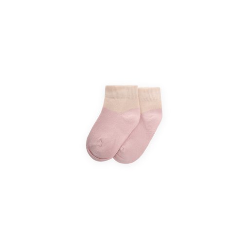 جوارب أطفال بلونين - وردي بودرة (0-4 سنوات) Two-Tone Baby Socks - Powder Pink (0-4 Years)