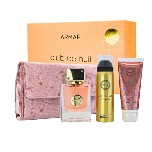 مجموعة عطور كلوب دي نويت النسائية من أرماف - 3 قطع مع حقيبة سفر Armaf Club De Nuit Woman 3 Pcs Travel Pack with Pouch