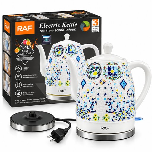غلاية ماء كهربائية سيراميك راف 1.4 لتر 1000 واط – R.7837 RAF Ceramic Electric Kettle 1.4L 1000W – R.7837