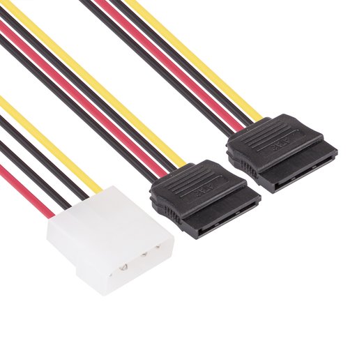 كابل طاقة داخلي VCOM من 4-Pin إلى منفذي SATA بنظام Y VCOM Internal Y-Type 4-Pin to Dual SATA Power Cable