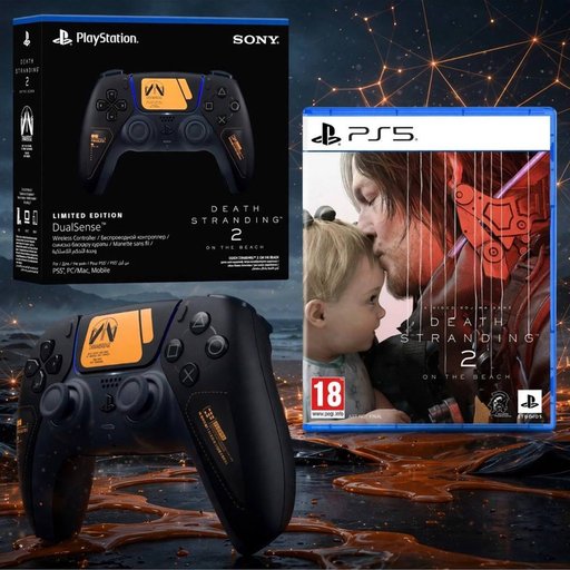 باندل يدة تحكم بلايستيشن 5 دوال سينس إصدار ديث ستراندينغ 2 المحدود مع لعبة Death Stranding 2: On the Beach PlayStation 5 DualSense Wireless Controller Death Stranding 2 Limited Edition & Death Stranding 2: On the Beach Game Bundle