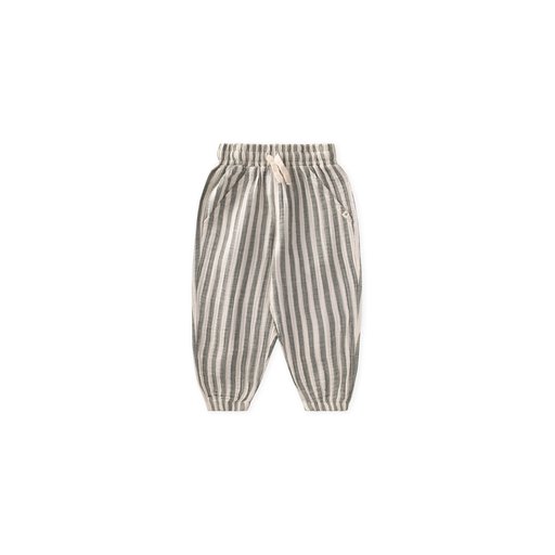 بنطلون شالوار موسلين للأطفال 1-6 سنوات، أخضر مخطط سميك Muslin Harem Pants for Kids 1-6 Years, Green Thick Striped
