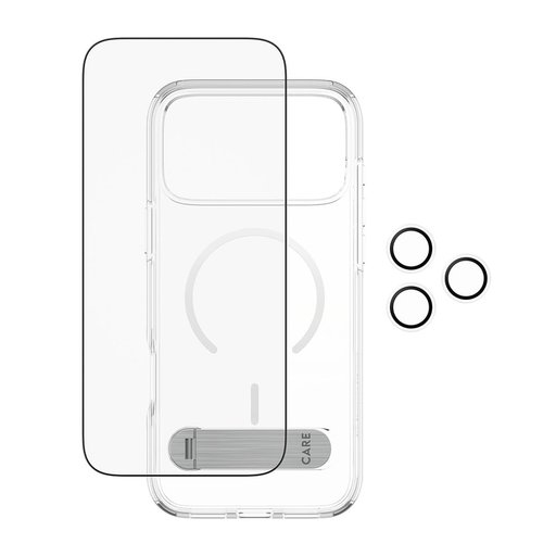 حزمة حماية 3-في-1 مزودة بقاعدة تثبيت للايفون 17 برو ماكس PanzerGlass® | CARE by PanzerGlass® 3-in-1 Feature Kick Bundle iPhone 17 Pro Max
