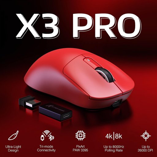 ماوس ألعاب أتاك شارك G3 PRO لاسلكي ثلاثي الاتصال مع قاعدة شحن مغناطيسية RGB ATTACK SHARK G3 PRO Tri-Mode Wireless Gaming Mouse with RGB Magnetic Charging Dock