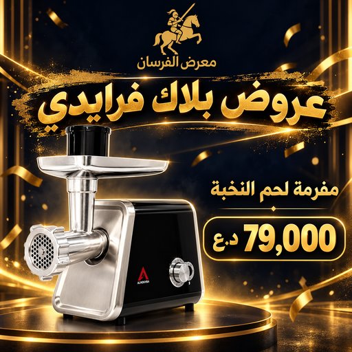 مفرمة لحم كهربائية النخبة – أسود وستيل ALNOKHBA Electric Meat Grinder - Black and Stainless Steel