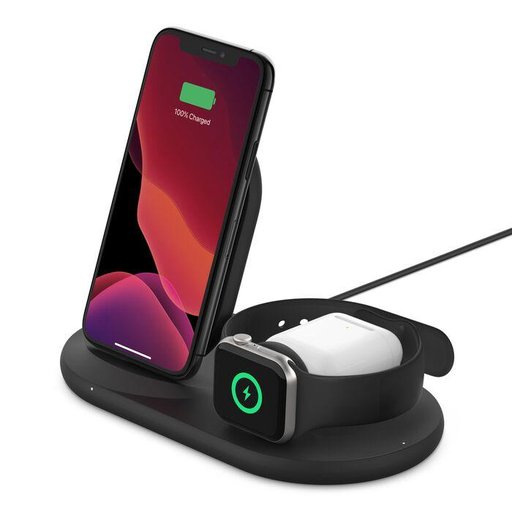 حامل شحن لاسلكي بوست جارج ثلاثة في واحد BoostCharge 3-in-1 Wireless Charger for Apple Devices