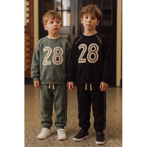 طقم سويت شيرت بطبعة كاريوكا مبطن للأطفال 2-10 سنوات - أنثراسيت Kids' Printed Carioca Detail Brushed Sweatshirt Set 2-10 Years - Anthracite