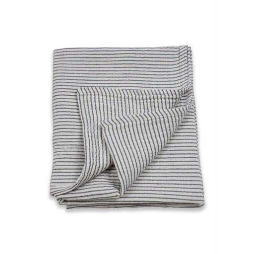 Organic Muslin Blanket 90x100cm - Smoky Grey Thin Striped