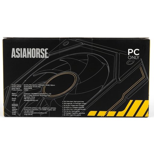 طقم مراوح آسيا هورس NYOTA PRO ARGB عدد 3 قياس 120 ملم بتصميم أمامي – أبيض AsiaHorse NYOTA PRO 120mm ARGB Forward Fan 3-Pack – White