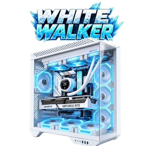 تجميعة ألعاب وايت ووكر | معالج رايزن 7 9800X3D، كارت RTX 5070 Ti 16GB، رام 32GB، تخزين 1TB، لون أبيض، تبريد مائي 360 White Walker Gaming PC | AMD Ryzen 7 9800X3D, Gigabyte RTX 5070 Ti Eagle Ice 16GB, 32GB DDR5, White Case, 360mm AIO
