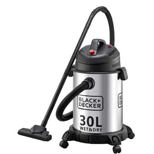 مكنسة كهربائية من بلاك+ديكر WV1610-B5 حجم 30لتر للكنس الجاف والرطب قوة 1610واط Black&Decker WV1610-B5 30L WET AND DRY VACUUM CLEANER 1610W