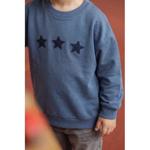 سويت شيرت أطفال قطني موسمي أزرق نيلي 1-7 سنوات Kids' Seasonal Cotton Sweatshirt 1-7 Years - Indigo Blue