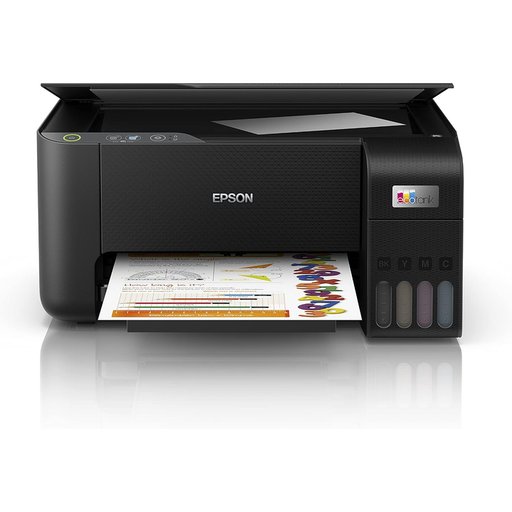 طابعة إبسون إيكوتانك L3210 منزلية متعددة الوظائف 3 في 1، ملونة، حجم A4، أسود Epson EcoTank L3210 Home Ink Tank Printer A4, Colour, 3-in-1, Black