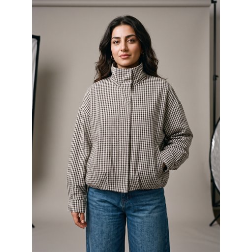 جاكيت كاجوال خفيف بنقشة المربعات Stylish Jacket