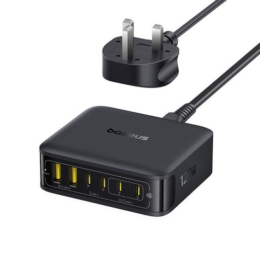 محطة شحن باسيوس 6 في 1 بقوة 120 واط بتقنية GaN Baseus 6-in-1 120W GaN Charging Station