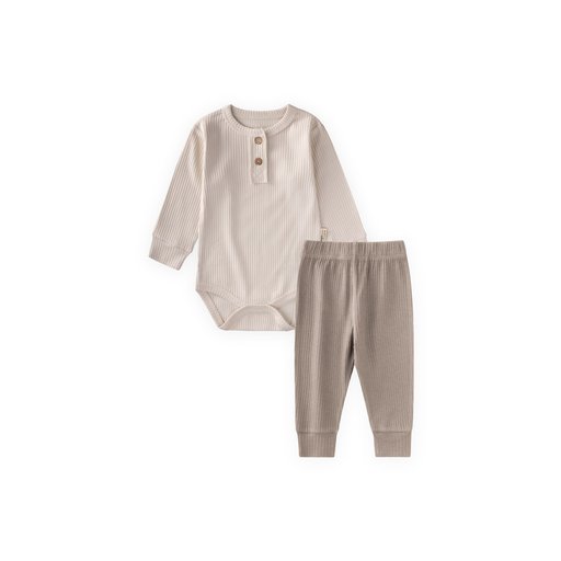 طقم سالوبيت Basic موسمي للأطفال 0-3 سنوات - بيج فاتح Vizon Basic Seasonal Baby Bodysuit Set 0-3 Years - Light Beige Vizon