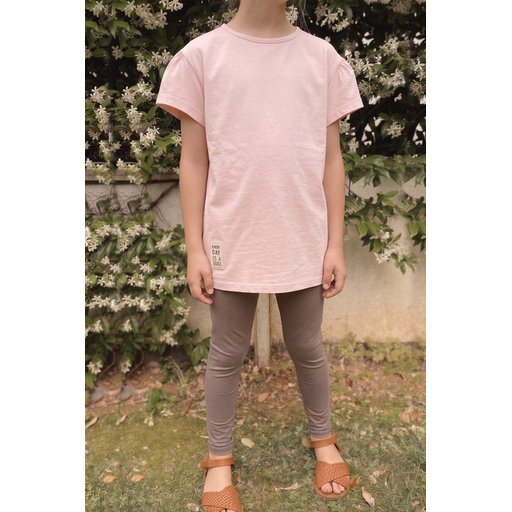 توب تونيك بناتي قطن 100% - وردي فاتح (4-12 سنة) Girls' Tunic Top 100% Cotton - Powder Pink (4-12 Years)