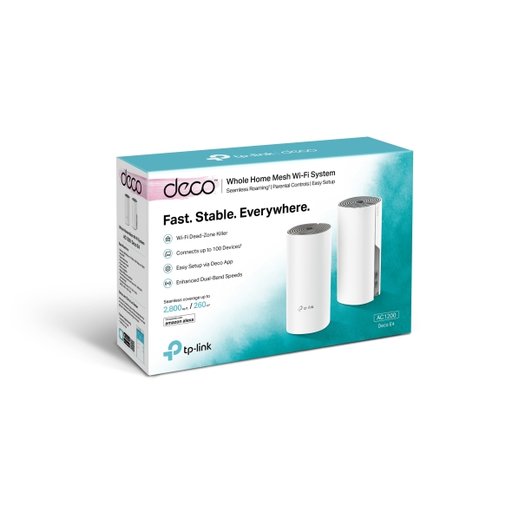 راوتر TP-Link Deco E4 (AC1200) Whole Home Mesh Wi-Fi System (2-Pack) TP-Link Deco E4 (AC1200) Whole Home Mesh Wi-Fi System (2-Pack)