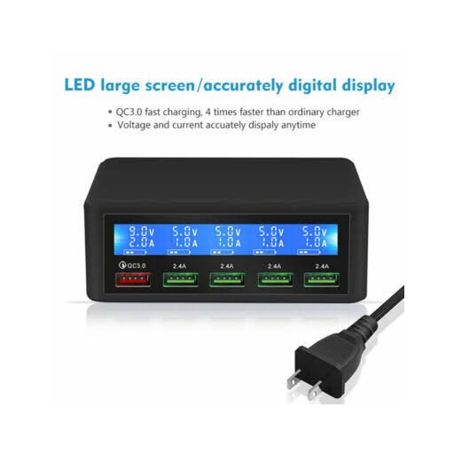 شاحن ذكي usb  lcd 5 smart usb charger