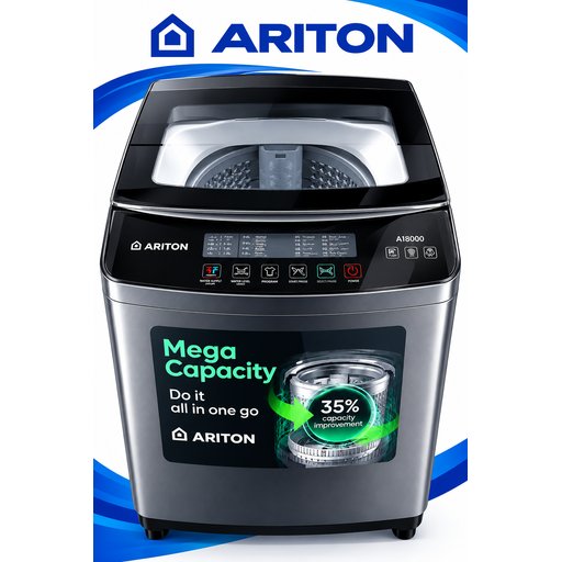 غسالة أريتون أوتوماتيك بالكامل موديل 18 كيلو\ ARITON Fully Automatic Washing Machine A18000