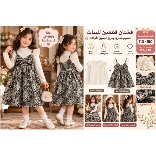 طقم تنورة أطفال من قطعتين 23086 Kids' Two-Piece Skirt Set