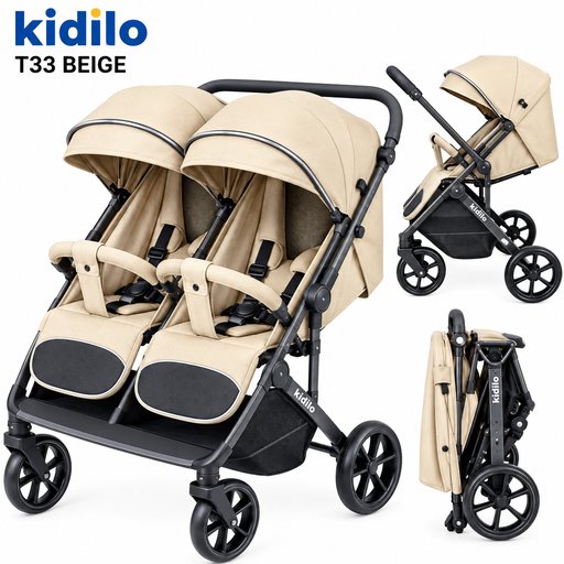 عربة أطفال توأم T33 Kidilo Strollr