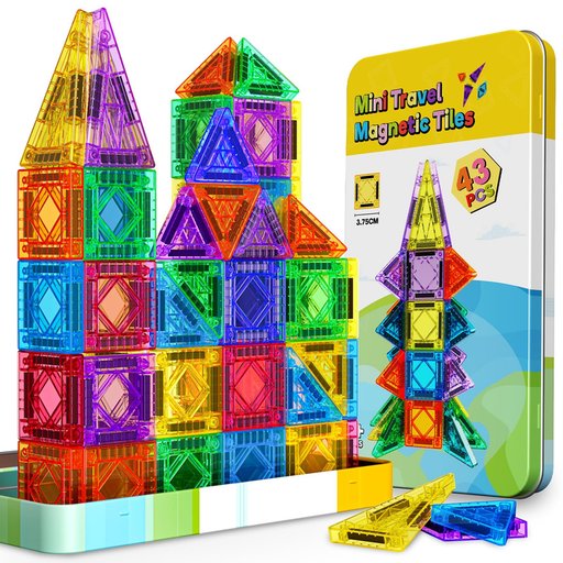 مكعبات Wootoyz المغناطيسية للسفر 43 قطعة ملونة Wootoyz Magnetic Travel Cubes – 43 Colorful Pieces