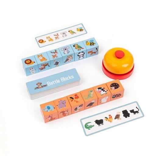 لعبة GRALARA الخشبية التعليمية معركة الحيوانات والجرس GRALARA Wooden Educational Animal Battle Game with Bell