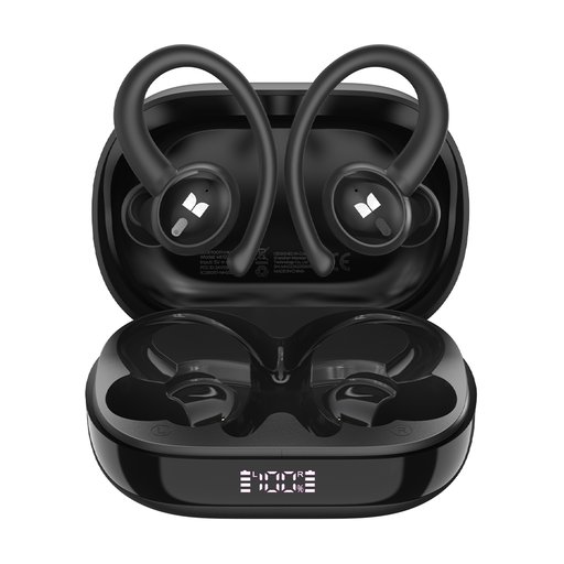 - أسود سماعات مونستر N-Lite 216 رياضية لاسلكية بخطافات للأذن – أسود Monster N-Lite 216 Wireless Sports Earbuds with Ear Hooks – Black
