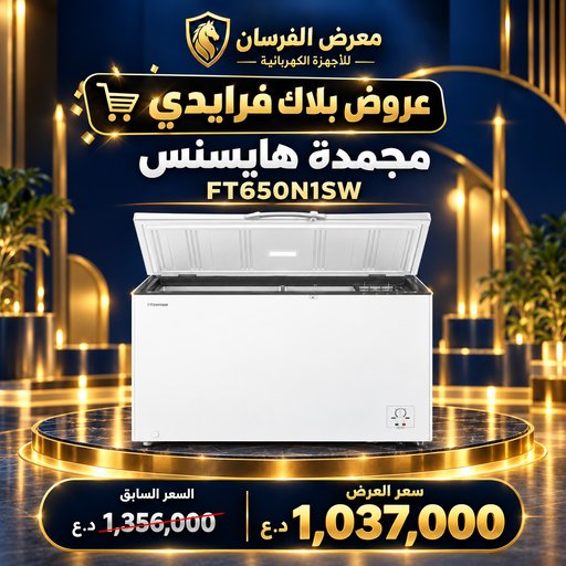 مجمدة هايسنس FT650N1SW – أفقية بغطاء علوي – أبيض Hisense FT650N1SW Chest Freezer - White