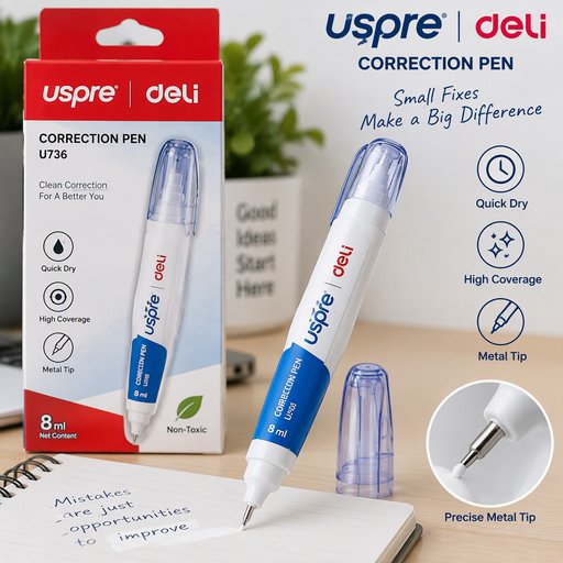 قلم تصحيح حبر ابيض ديلي Deli Correction Pen