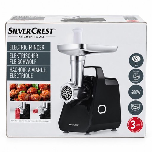 مفرمة لحم كهربائية سيلفر كريست 400 واط مع ملحقات متعددة SilverCrest Kitchen Tools Electric Meat Mincer 400W
