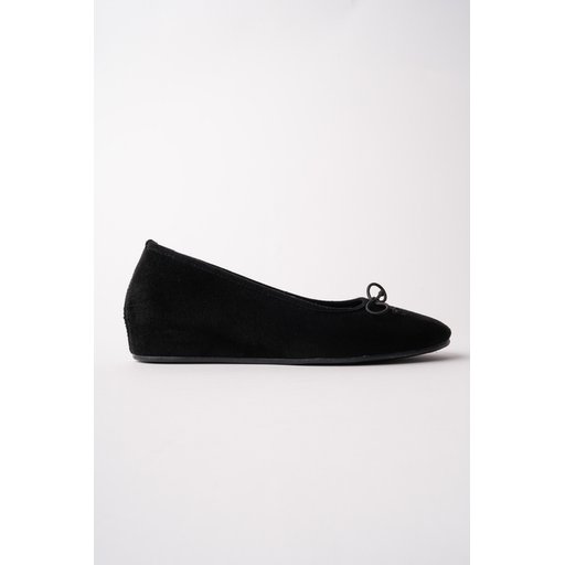 Muggo HİDDEN حذاء باليه نسائي بفيونكة وكعب مخفي - أسود Muggo HİDDEN Women's Hidden Heel Bow Detail Ballet Flats - Black