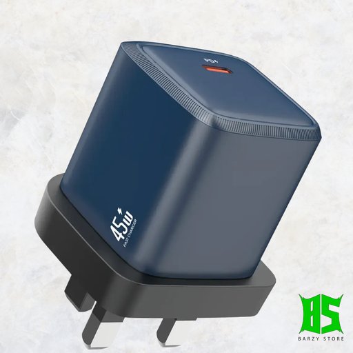 شاحن جداري غان سريع جرين ليون جي سيريز بقوة 45 واط بمنفذ تايب سي - Green Lion G-Charge Series UK Plug GaN Wall Charger USB-C PD 45W