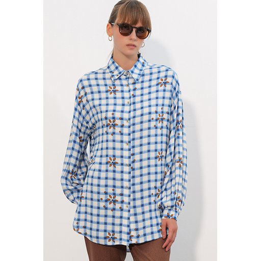 قميص 3900 طويل أساسي بقصة واسعة - كحلي غامق 3900 Oversize Long Basic Shirt - Dark Navy
