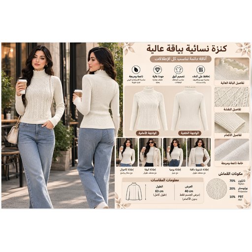 معطف نسائي أنيق بياقة عالية Women's High-Neck Coat 914135