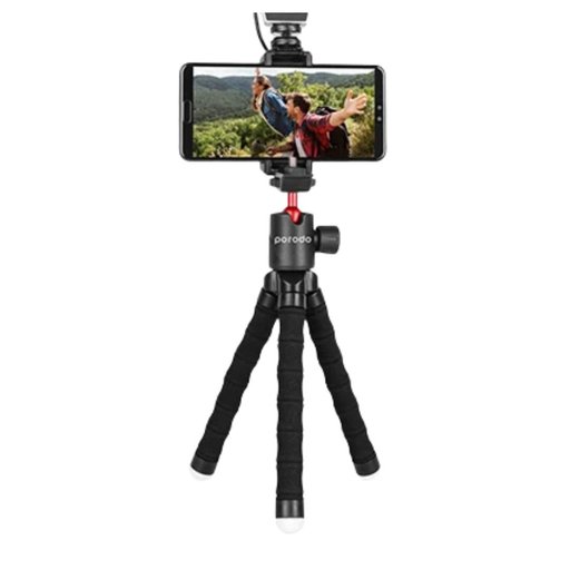 بورودو حامل هاتف ثلاثي للطاولة قابل للتدوير 360 درجة Porodo Table Tripod with 360 Degree Phone Holder Stand