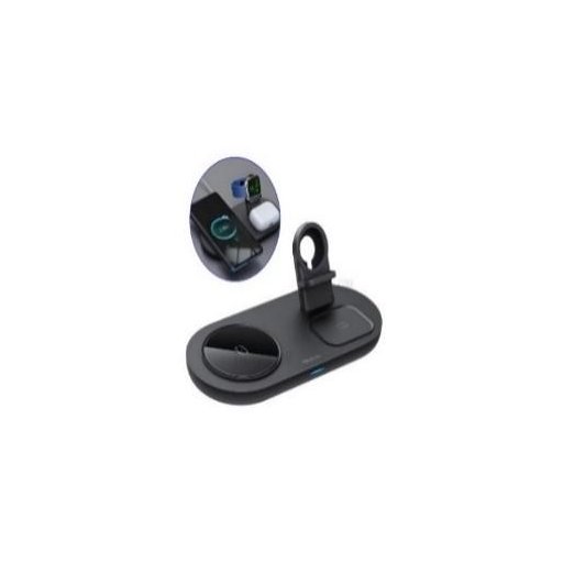 ستاند شحن لاسلكي 3 في 1 من MC لشحن أجهزة متعددة في وقت واحد. MC 3-in-1 Magnetic Wireless Charging Stand for charging multiple devices simultaneously.
