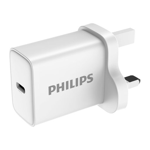 شاحن جداري سريع فيليبس بقوة 20 واط منفذ تايب سي Philips 20W USB-C PD Fast Wall Charger