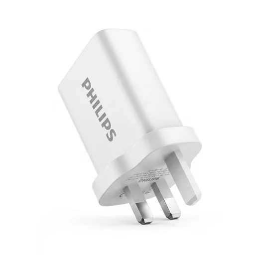 شاحن جداري سريع فيليبس بقوة 30 واط بتقنية GaN ومنفذ تايب سي Philips 30W GaN USB-C Fast Wall Charger with Power Delivery