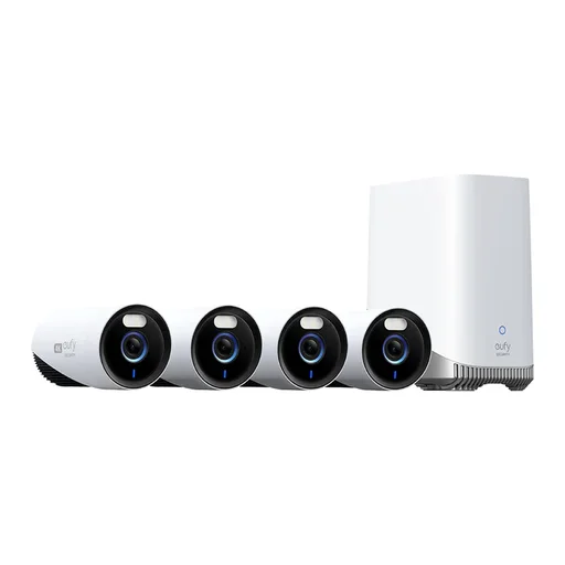 انكر - يوفي - منظومة كاميرات مراقبة (E330 4-Cameras 4K with Homebase 3) - ابيض Anker eufyCam E330 Professional 4-Cam Kit