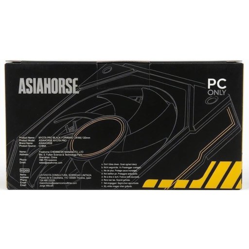طقم مراوح آسيا هورس NYOTA PRO بتصميم Forward – أسود، 3 مراوح قياس 120 ملم AsiaHorse NYOTA PRO Black Forward 120mm Case Fan (3-Fan Pack)