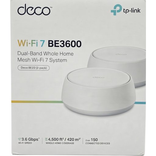 راوتر ديكو مش  تي بي لنك واي فاي 7  BE22 قطعتين TP-LINK DECO BE22-WIFI 7 BE3600 (2-PACKS)